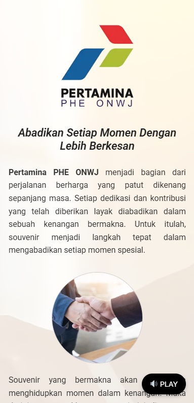 Contoh halaman SouvenirTalk